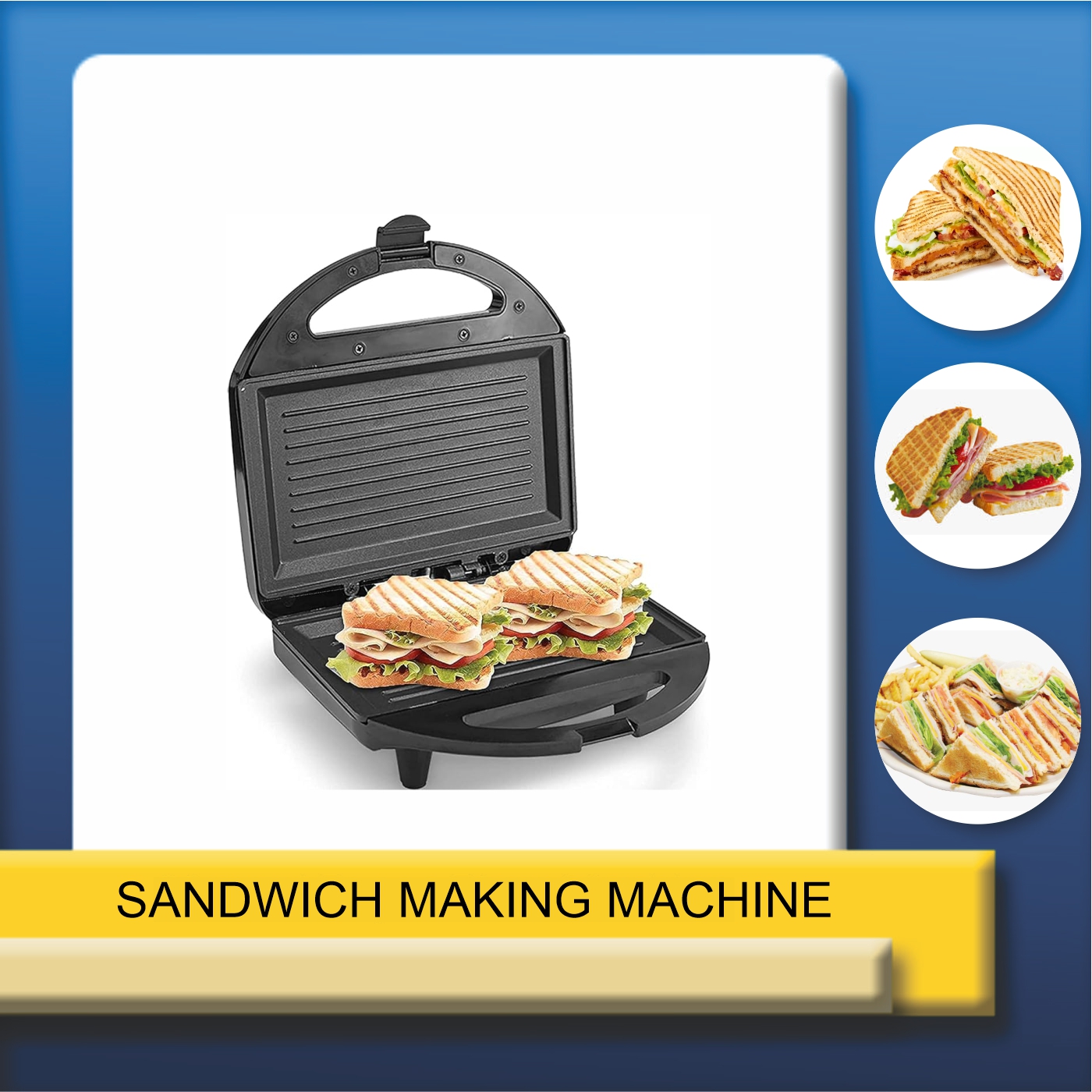 horizontal sandwich making machine with stand